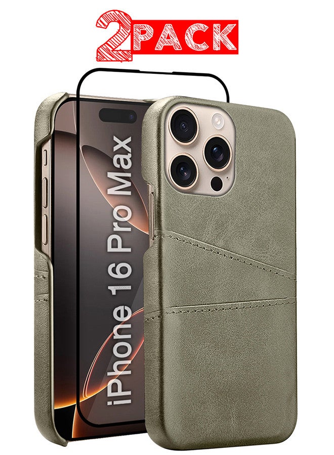 مارجون غطاء جلد آيفون 16 برو ماكس مع حامل بطاقات للرجال والنساء - عبوة من 2 - Image 1