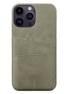 MARGOUN iPhone 14 Pro Max Case Cover Leather with Card Holder for Men Women Phone Case - Grey-1  - Image 2