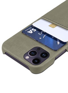 MARGOUN iPhone 14 Pro Max Case Cover Leather with Card Holder for Men Women Phone Case - Grey-1  - Image 5