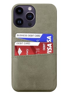MARGOUN iPhone 14 Pro Max Case Cover Leather with Card Holder for Men Women Phone Case - Grey-1  - Image 4