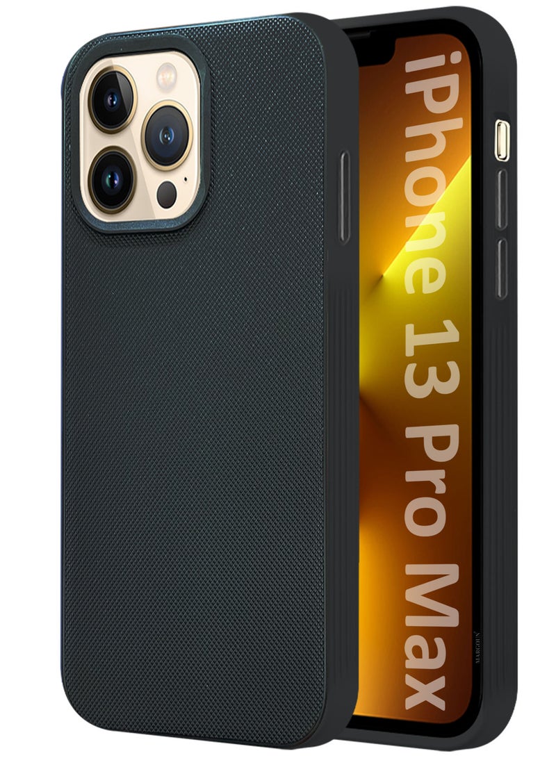 MARGOUN iPhone 13 Pro Max Vegan Leather Case Cover, Slim Fit, Raised Edges for Camera and Screen Protection Black-1 - Image 1