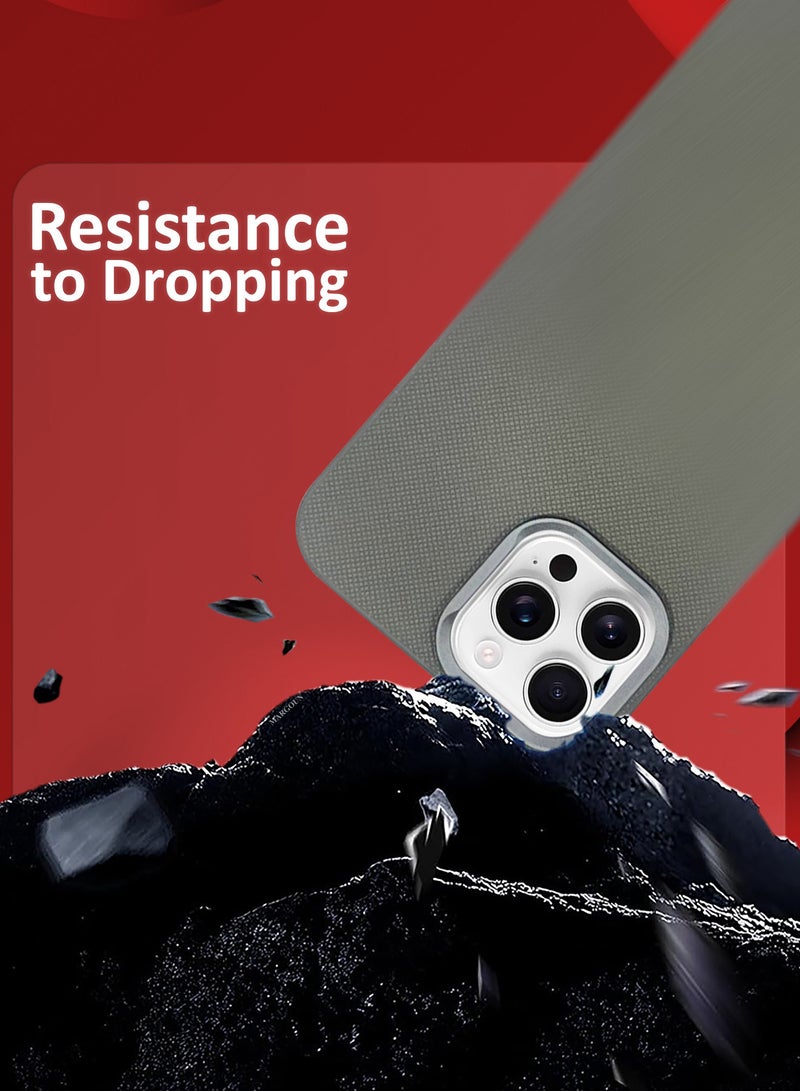 مارجون iPhone 16 Pro Max Vegan Leather Case Cover, Slim Fit, Raised Edges for Camera and Screen Protection Grey-1 - Image 5