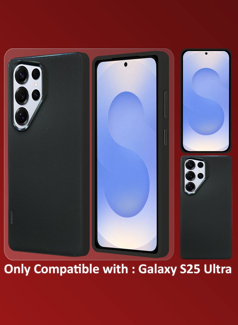 MARGOUN Samsung Galaxy S25 Ultra Vegan Leather Case Cover, Slim Fit, Raised Edges for Camera and Screen Protection Black-1 - Image 2