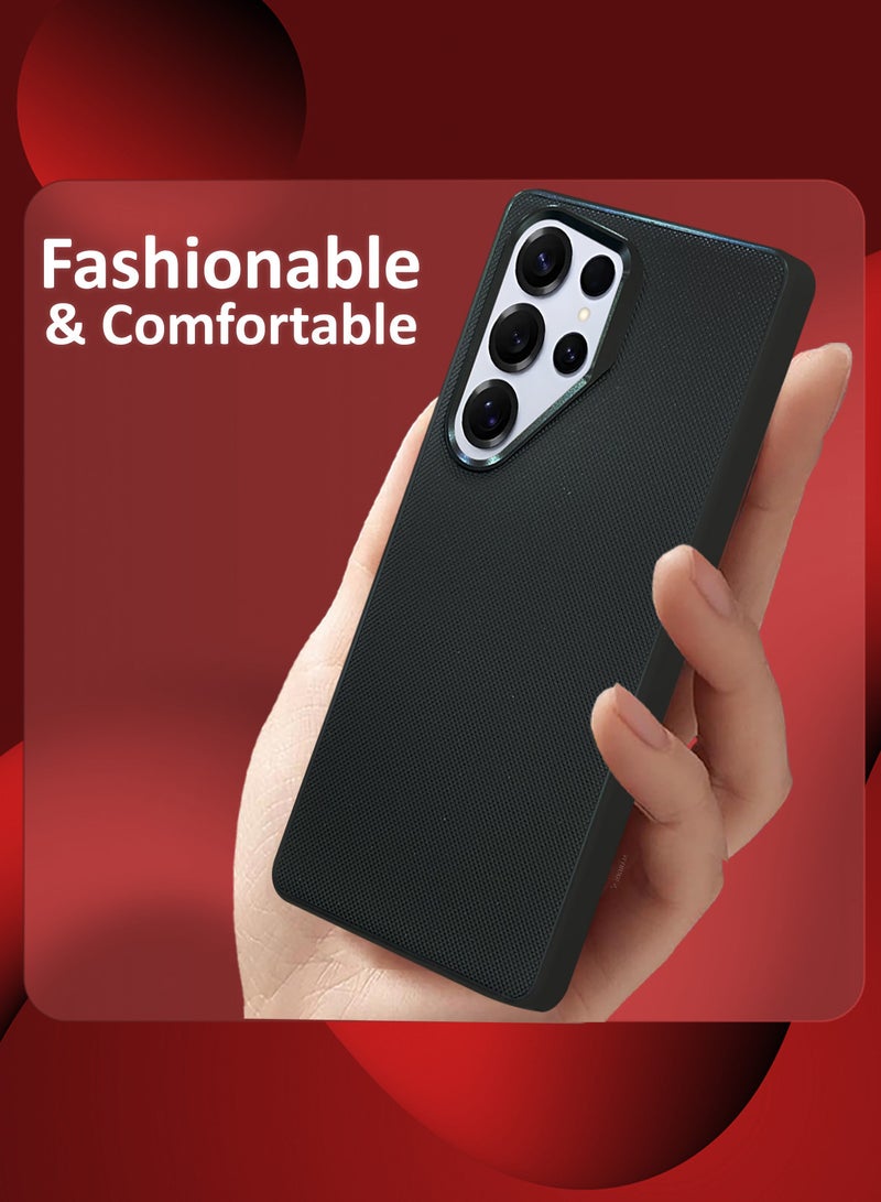 MARGOUN Samsung Galaxy S25 Ultra Vegan Leather Case Cover, Slim Fit, Raised Edges for Camera and Screen Protection Black-1 - Image 5