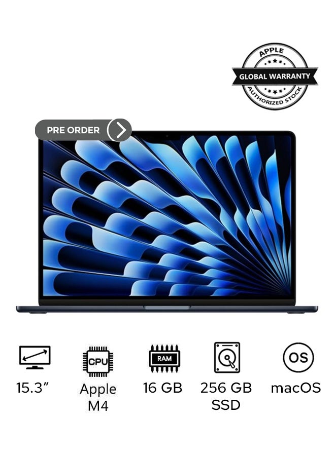 New 2025 MacBook Air MW1L3 15-Inch Display, M4 chip 10-core CPU and 10-core GPU Processor/16GB RAM/256GB SSD/macOS (International Version) English Midnight - pnsku/N70154914V/45/_/1741343954/0b2c8883-cd74-462a-953b-2e02676e4b30