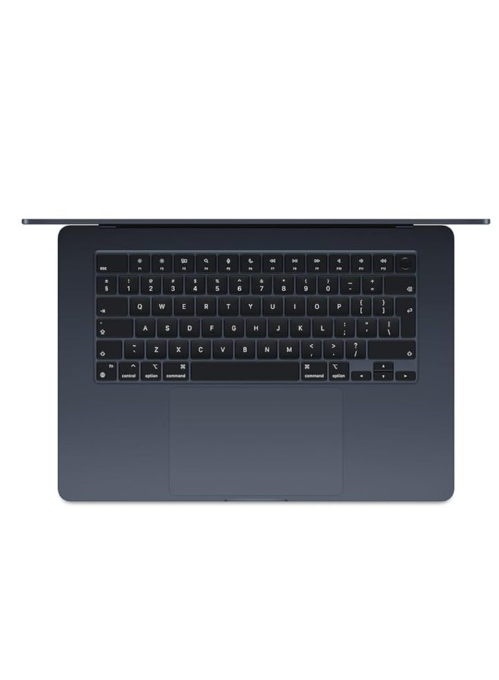 أبل - New 2025 MacBook Air MW1L3 15-Inch Display, Apple M4 Chip 10-Core CPU 10-Core GPU Processor/16GB RAM/256GB SSD/macOS English/Arabic Midnight - Image 1