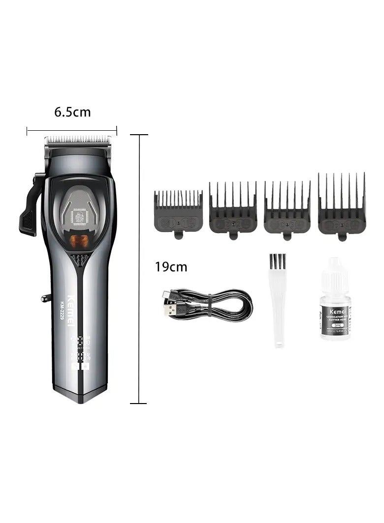 Kemei Km-2229 New Hair Clipper 9000rpm Magnetic Motor Hair Clippers With 2500mah Battery Electric USB - Image 4