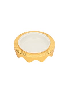 Royalford Royalford 8" Date Bowl with Lid- RF12343/Perfect for Serving Dates, Dried Nuts, Candies, Etc./ Versatile and Strong with Elegant Golden-Finish Knob and Base, Ceramic Bowl/ Dishwasher and Freezer Safe Gold  - Image 4