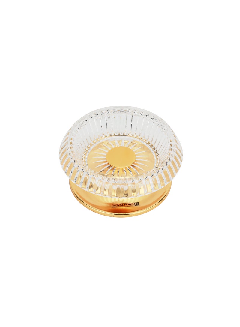 Royalford Royalford Date Bowl with Lid- RF12337/Perfect for Serving Dates, Dried Nuts, Candies, Etc./ Versatile and Strong with Elegant Golden-Finish Knob and Base, Acrylic Bowl/ Dishwasher and Freezer Safe Clear/Gold  - Image 5