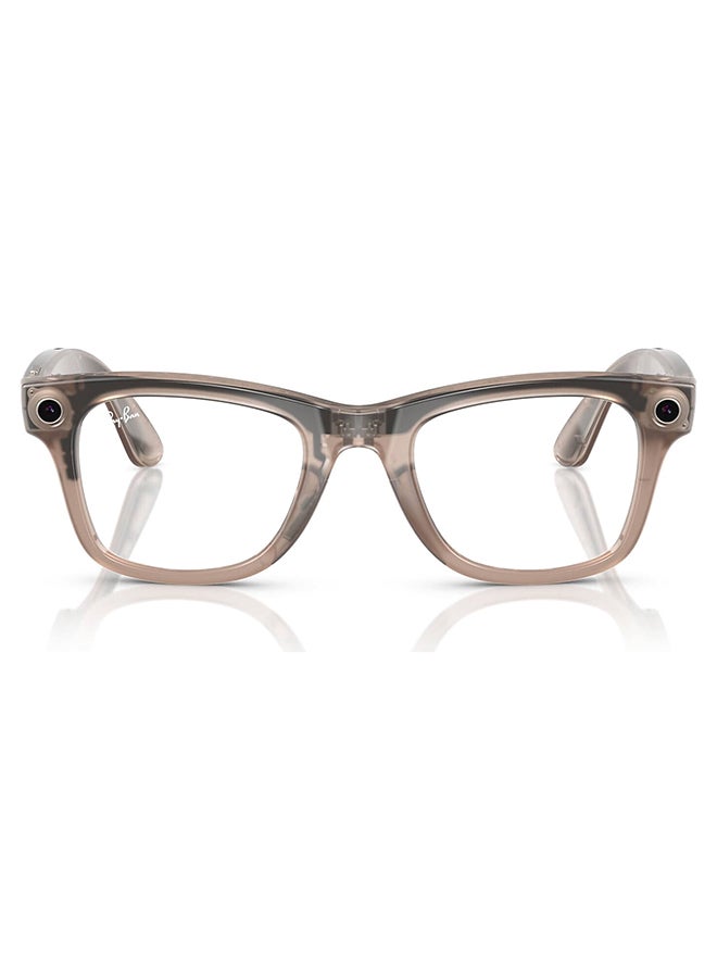 Meta - Ray-Ban Wayfarer Smart Glasses, Frame Shiny Warm Stone, Transitions Clear/Watermelon|6705P550/RW4006 Red - Image 1