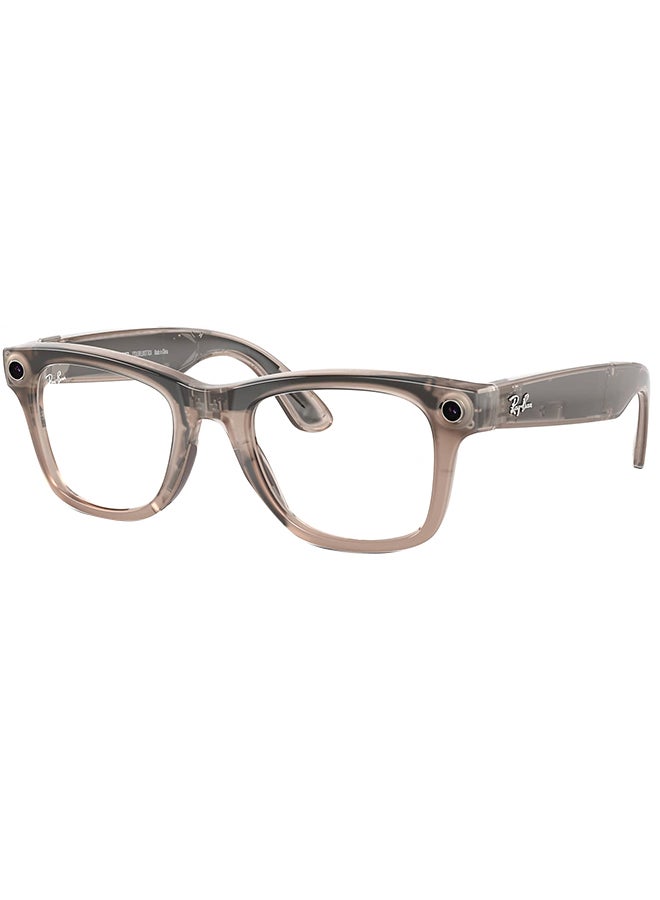 Meta - Ray-Ban Wayfarer Smart Glasses, Frame Shiny Warm Stone, Transitions Clear/Watermelon|6705P550/RW4006 Red - Image 1