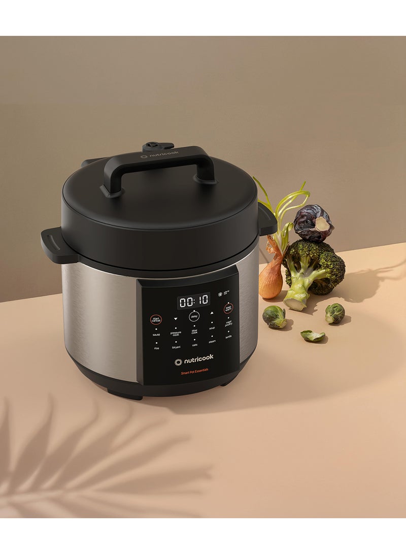 nutricook Smart Pot Essentials 900W, 4L, 9 In 1 Electric Pressure Cooker, Slow Cooker,Rice Cooker, Steamer, Sauté Pot & More, 11 Smart Programs, 2-Year Warranty 4 L 900 W SP150 Silver/ Black  - Image 2