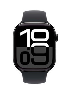 Apple Watch Series 10 GPS 46MM Jet Black Aluminium Case with Black Sport Band ML Jet Black Aluminium  - Image 1