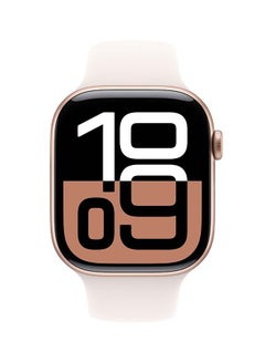 Apple Watch Series 10 GPS 42MM Rose Gold Aluminium Case with Light Blush Sport Band ML Rose Gold Aluminium  - Image 1
