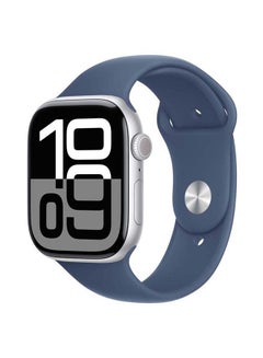 Apple Watch Series 10 GPS 42MM Silver Aluminium Case with Denim Sport Band SM Silver Aluminium  - Image 2
