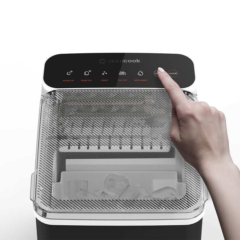 nutricook - Icy Bullet Ice Maker, Rapid 7-Minute Ice Production, Bullet-Shaped Ice, Self-Cleaning, Compact & Portable, 2-Year Warranty 1 L 150 W ICY510ME Black - Image 1