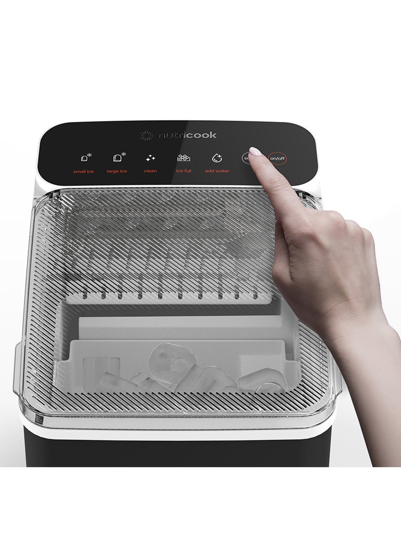 nutricook - Icy Bullet Ice Maker, Rapid 7-Minute Ice Production, Bullet-Shaped Ice, Self-Cleaning, Compact & Portable, 2-Year Warranty 1 L 150 W ICY510ME Black - Image 1