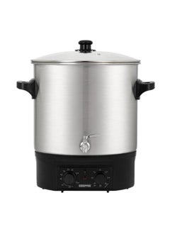 GEEPAS 27 Liter Electric Water Boiler | Stainless Steel | Timer & Temperature Control | Black/Silver 27 L 2000 W GK38077 Black/Silver  - Image 1
