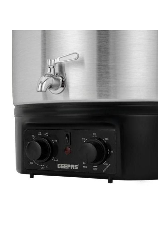 GEEPAS 27 Liter Electric Water Boiler | Stainless Steel | Timer & Temperature Control | Black/Silver 27 L 2000 W GK38077 Black/Silver  - Image 4