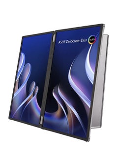 أسوس ZenScreen Duo OLED Foldable Portable Monitor, Dual 14" OLED Display, FHD Resolution, 60Hz Refresh Rate, 1ms (GtG) Response Time, 1073.7m Color Display | MQ149CD Silver  - Image 5