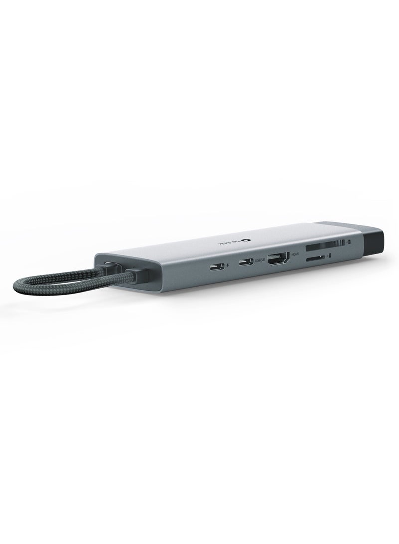 تي بي لينك UH9120C 9-in-1 USB Type-C Hub, 4K@60Hz HDMI, 1Gbps Ethernet, 100W Power Delivery, 1x USB-C (5Gbps), 3x USB-A (5Gbps), SD & microSD UHS-I Slots, Plug & Play for Mac, Windows, Linux, iOS, Android Silver - Image 2