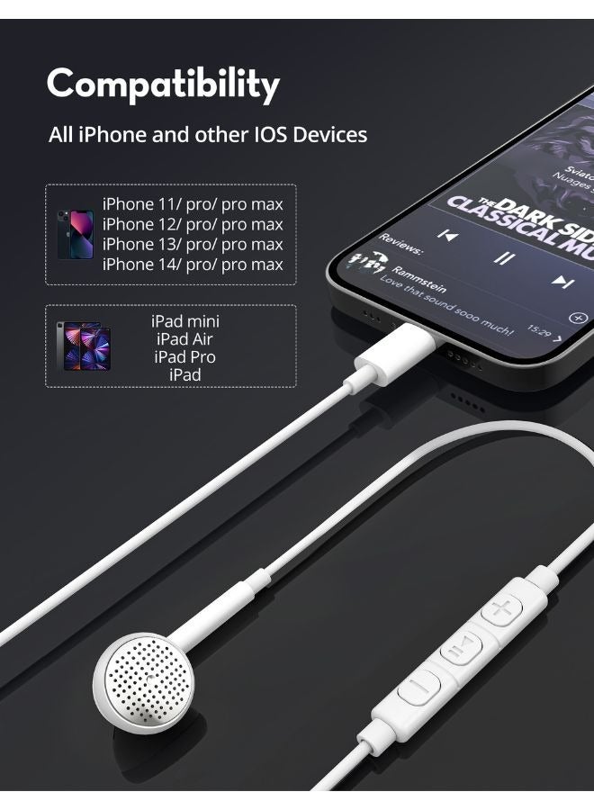 RAVPOWER - Mono Earphone with Lightning Plug & In-Line Remote, Hands-Free Calling, Crystal Clear Audio, Ergonomic Fit, 1.2M Cable BH1004 Black - Image 1