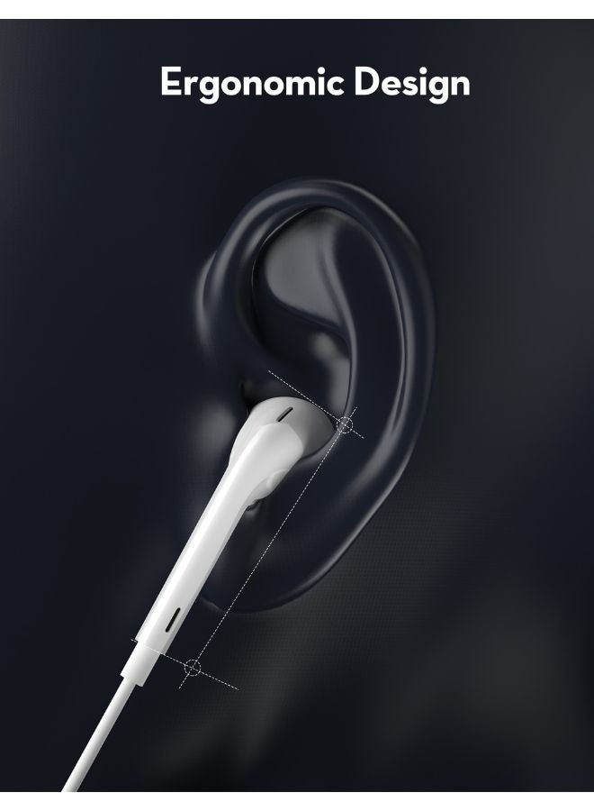 RAVPOWER - Mono Earphone with Lightning Plug & In-Line Remote, Hands-Free Calling, Crystal Clear Audio, Ergonomic Fit, 1.2M Cable BH1004 Black - Image 1