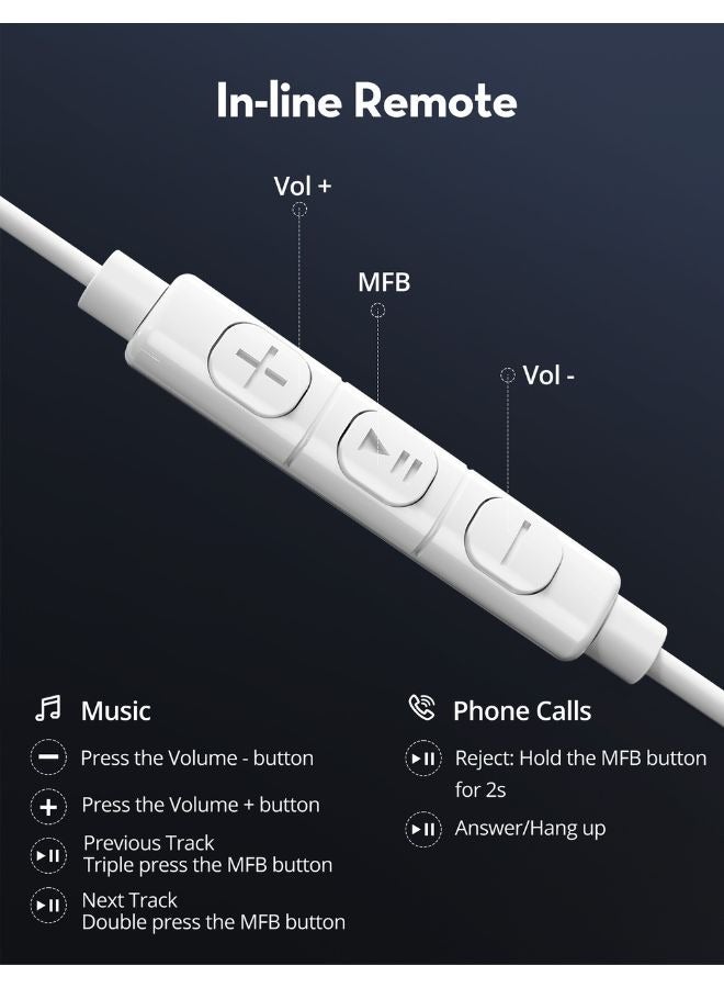 RAVPOWER - Mono Earphone with Lightning Plug & In-Line Remote, Hands-Free Calling, Crystal Clear Audio, Ergonomic Fit, 1.2M Cable BH1004 Black - Image 1