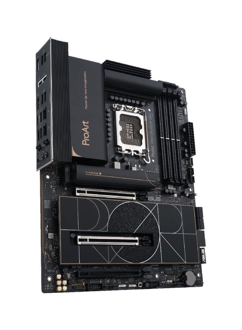 ASUS - ProArt Z890-CREATOR Wi-Fi Motherboard - Intel Core Ultra Series 2 Support, Intel Z890 Chipset, Supports Up to 256GB DDR5 Memory, 2 x PCIe 5.0 x16 Slots, 5 M.2 Slots, 10Gb Ethernet, Wi-Fi 7, Bluetooth 5.4, Thunderbolt 5/4, 7.1 Surround Sound, HDMI 2.1, 10 USB Ports, Advanced Cooling & Power Solutions, ATX Form Factor | 90MB1JD0-M0EAY0 Black - Image 1