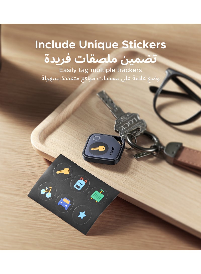 Ugreen - iOS Only Bluetooth Tracker Up to 2 Year Battery, Keys Finder and Item Locator for Phones,  Bags, iPhone iPad Finder, Smart Tag for Earbuds and Luggage,1-Pack - Black - Image 1