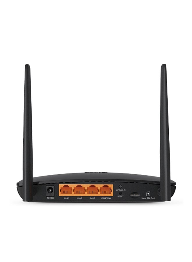 تي بي لينك Archer MR202 AC750 Dual Band 4G LTE Wireless Router, 300Mbps on 2.4GHz, 433Mbps on 5GHz, FDD/TDD-LTE Support, 3x 10/100Mbps LAN Ports, 1x LAN/WAN Port, Nano SIM Slot, Detachable Antennas, WPA2 Encryption, VPN Support, QoS, Guest Network, Easy Setup Black - Image 3