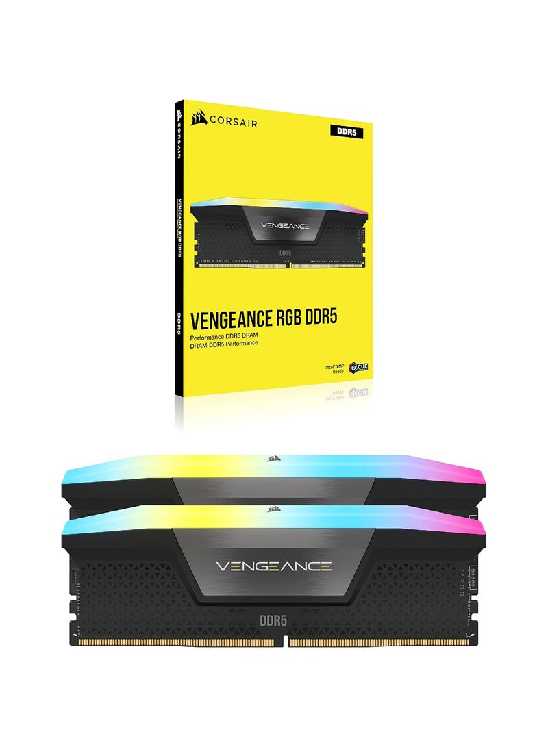 CORSAIR - Vengeance DDR5 96GB (2 x 48GB) 7200MHz CL40 High-Performance Memory Kit with Customizable RGB, Intel XMP 3.0 Overclocking, 1.4V for Enhanced Gaming, Content Creation, and Multitasking on Intel Platforms | CMH96GX5M2B7200C40 96 GB - Image 1