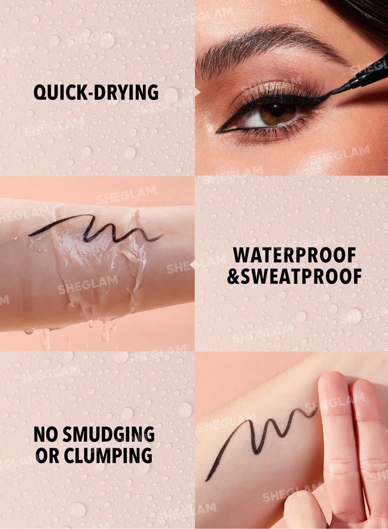 SHEGLAM Waterproof Liquid Eyeliner That Lasts All Day Black - Image 4