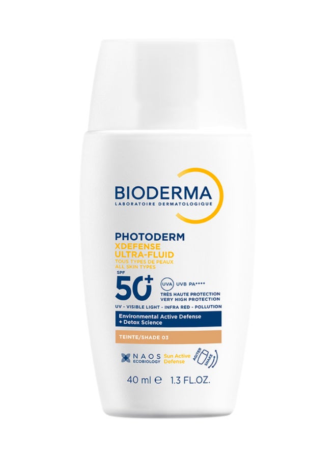 بيوديرما - Photoderm Xdefense Ultra Fluid SPF50+ T03 Golden 40ml - Image 1