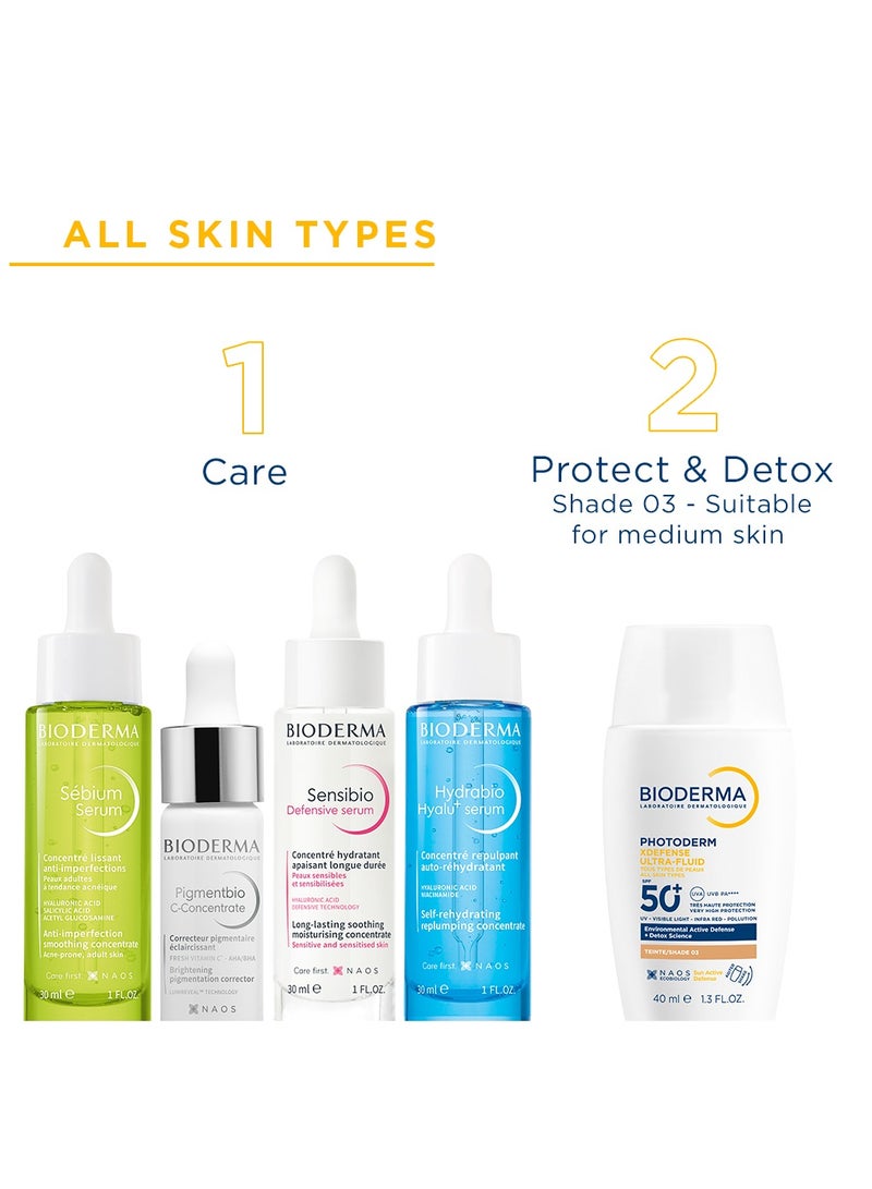 بيوديرما - Photoderm Xdefense Ultra Fluid SPF50+ T03 Golden 40ml - Image 1