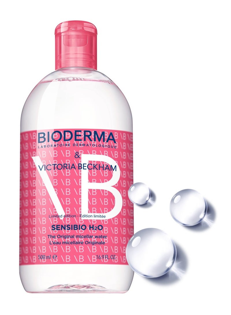 Bioderma Sensibio H2O 30th Anniversary Victoria Beckham Limited Edition Make-Up Remover 500ml Pink  - Image 3
