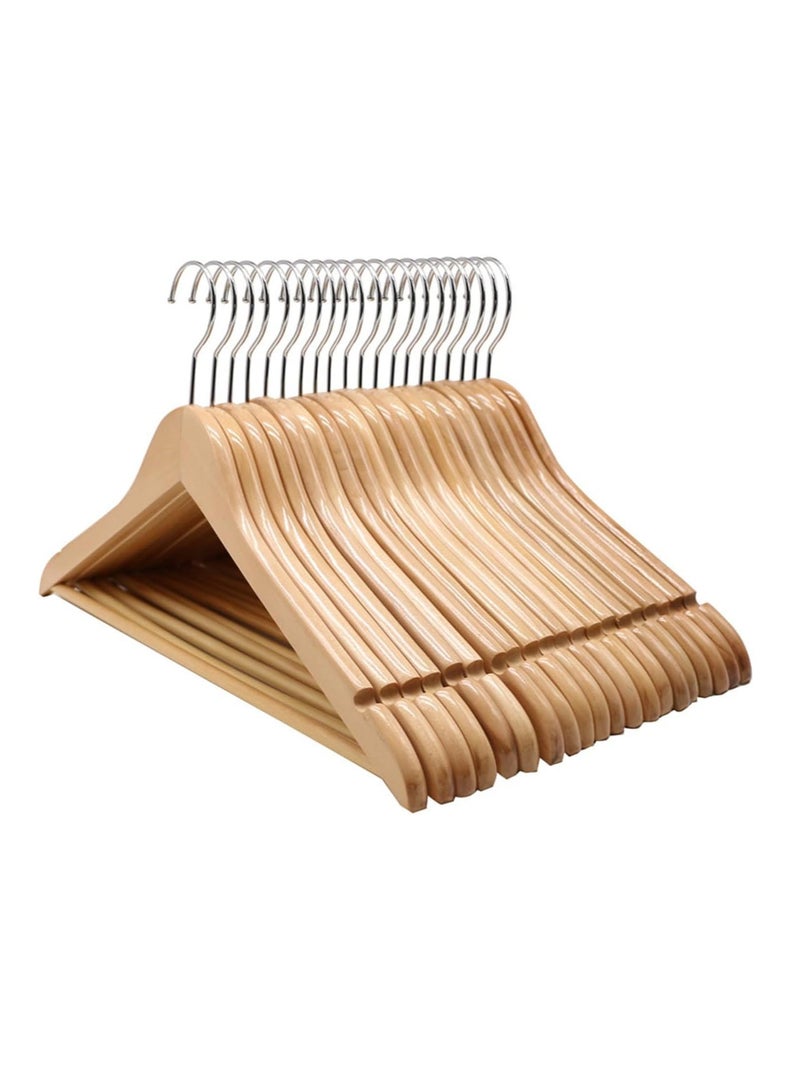 ECVV - 6-Piece ECVV Wooden Suit Hangers Smooth Finish Solid Wood Coat Hanger with Non Slip Pants Bar, Swivel Hook and Precisely Cut Notches for Camisole | Jacket | Pant | Dress Hangers Brown 6 PIECES - Image 1