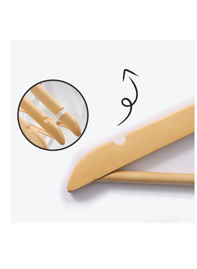 ECVV - 6-Piece ECVV Wooden Suit Hangers Smooth Finish Solid Wood Coat Hanger with Non Slip Pants Bar, Swivel Hook and Precisely Cut Notches for Camisole | Jacket | Pant | Dress Hangers Brown 6 PIECES - Image 1