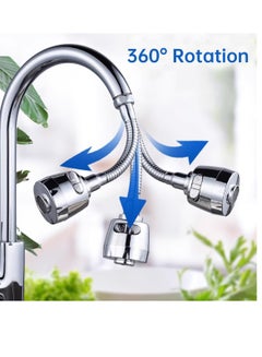 ECVV 360 Degree Rotating Kitchen Faucet Sprayer, Double Mode Water Saving Aerator Adapter, Bathroom Extender Sink Tap Spray Head, Anti Splash Filter Nozzle, 22mm/24mm  - Image 2