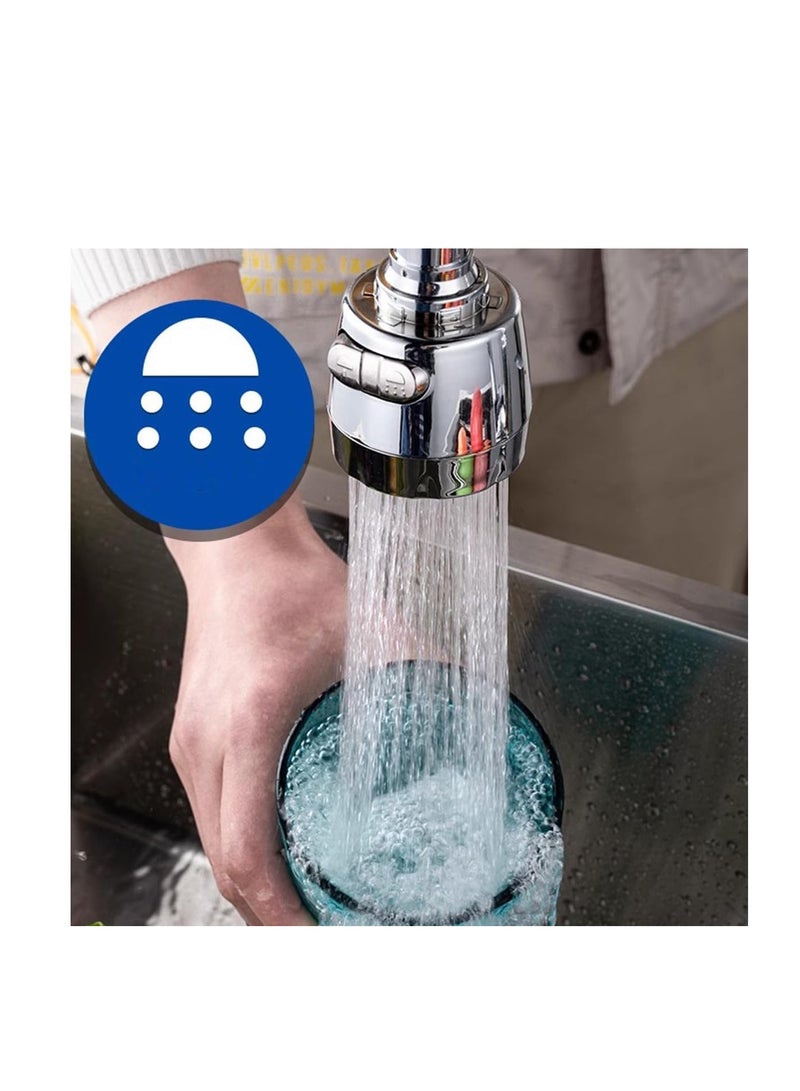 ECVV - 360 Degree Rotating Kitchen Faucet Sprayer, Double Mode Water Saving Aerator Adapter, Bathroom Extender Sink Tap Spray Head, Anti Splash Filter Nozzle, 22mm/24mm - Image 1