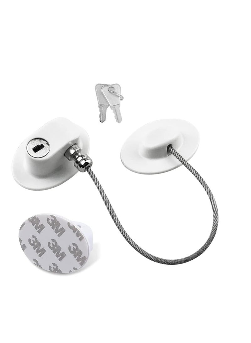 ECVV - Refrigerator Door Lock with 2 Keys Multipurpose Child Proofing Locks Kids Safety Locks with Strong Adhesive Used in Freezer, Drawer, Cabinet - Image 1