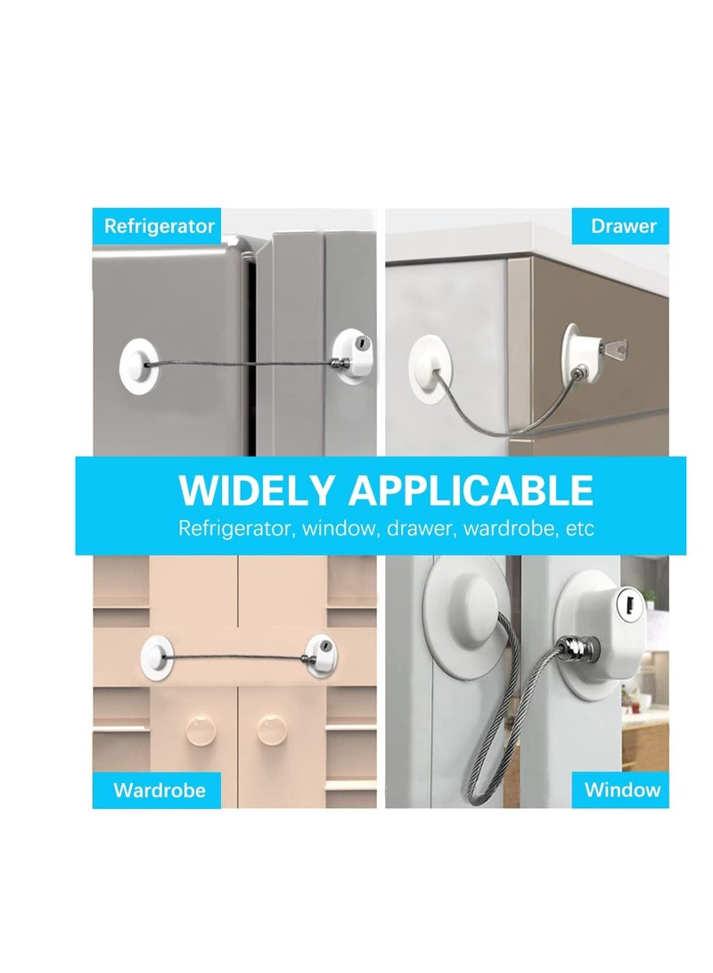 ECVV - Refrigerator Door Lock with 2 Keys Multipurpose Child Proofing Locks Kids Safety Locks with Strong Adhesive Used in Freezer, Drawer, Cabinet - Image 1