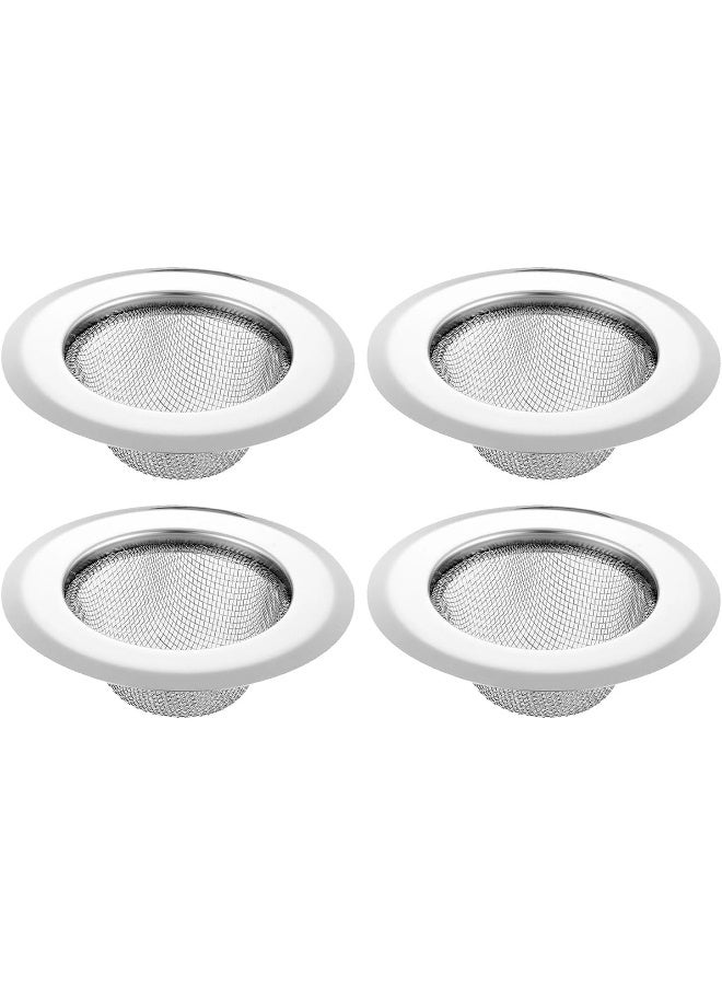 إي سي في في ECVV 4pcs Stainless Steel Sink Drain Strainer 7.5cm Outer Diameter Sink Filter Kitchen Sink Filter Food Catcher Mesh Sink Drain Strainer for Kitchen Sinks Bathroom Bathtub Shower Drains White  - Image 1