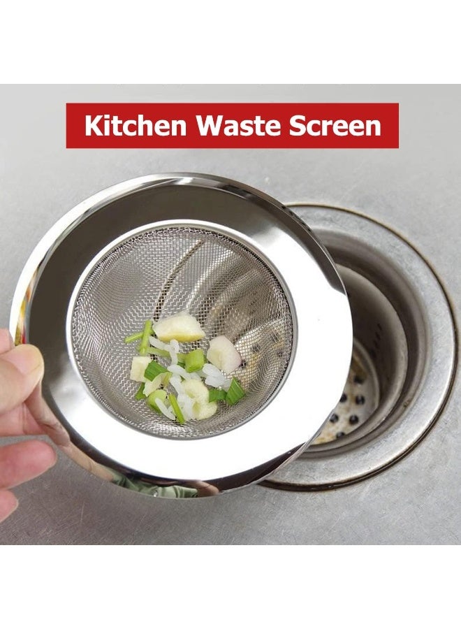 إي سي في في ECVV 4pcs Stainless Steel Sink Drain Strainer 7.5cm Outer Diameter Sink Filter Kitchen Sink Filter Food Catcher Mesh Sink Drain Strainer for Kitchen Sinks Bathroom Bathtub Shower Drains White  - Image 2