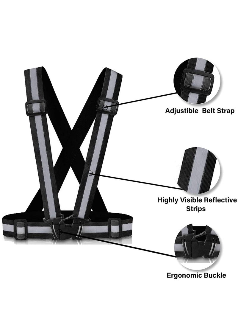 ECVV Adjustable Reflective Vest Belt For Safety With High Visibility (black) - Image 4