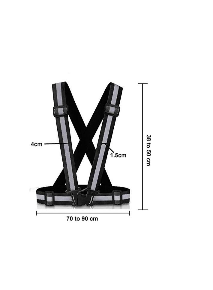 ECVV Adjustable Reflective Vest Belt For Safety With High Visibility (black) - Image 2