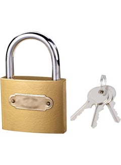 ECVV 1 Pack Padlock Waterproof Solid Brass Lock 63MM - Padlock with Keys for Sheds Gold  - Image 1