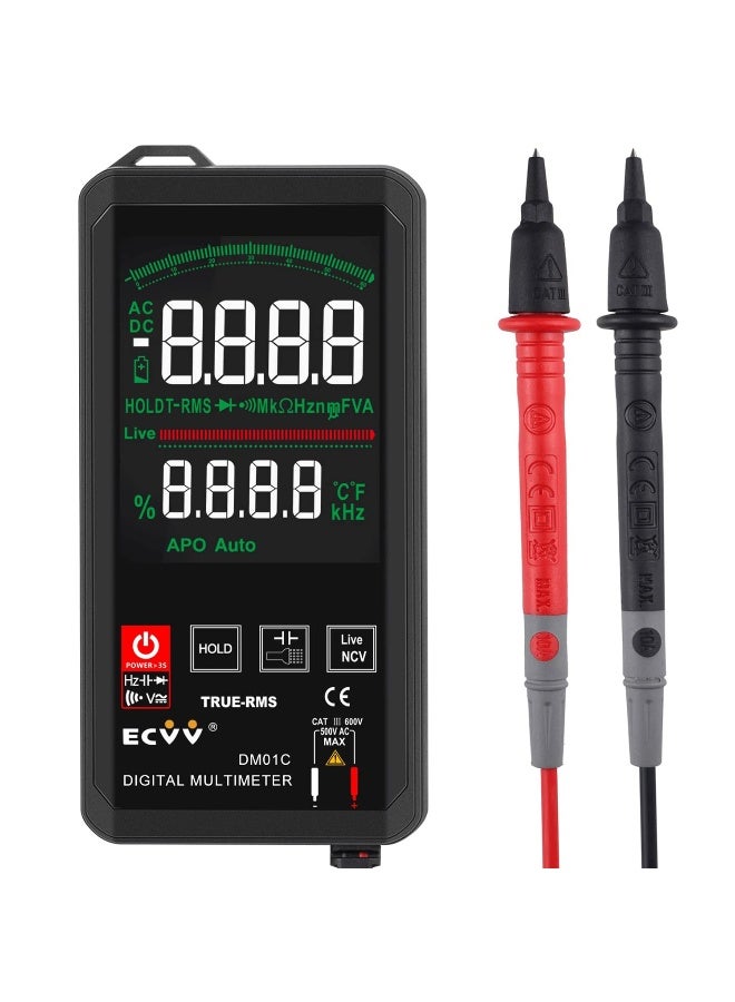 ECVV Ecvv Touch Digital Multimeter Color Display Auto Recognition Mini Ncv Handheld Multimeter 1000V Dc Voltage Meter Large Screen Universal Meter Color Display  - Image 1