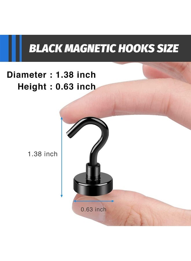 ECVV 3 Pcs Magnetic Utility Hooks with 22Lbs Heavy Duty, Rare Earth Neodymium Magnet Hooks for Hanging, Cruise Magnet S-Hooks for Refrigerator, Grill, Kitchen, Bathroom Black - Image 5