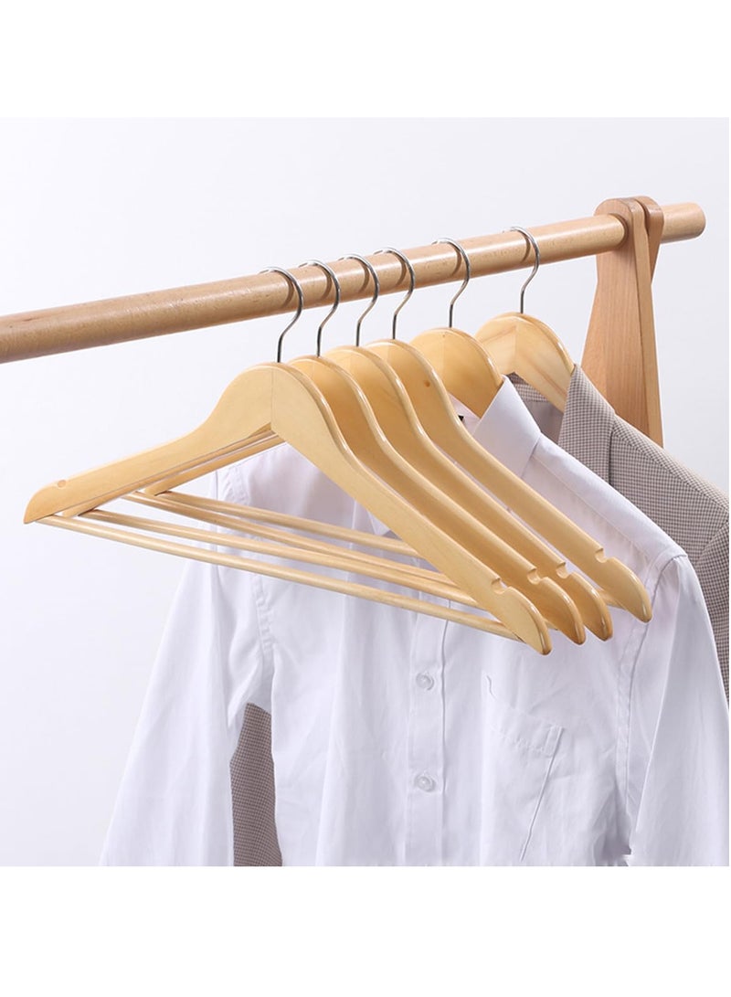 ECVV - ECVV Wooden Suit Hangers - Smooth Finish Solid Wood Coat Hanger with Non Slip Pants Bar, Swivel Hook and Precisely Cut Notches for Camisole | Jacket | Pant | Dress Hangers | 3 PIECES Brown 3 PIECES - Image 1